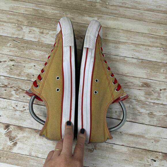 Converse 49er All Star XLII Gold Canvas Red Low Top Sneakers Men's Size 10 - Picture 7 of 9